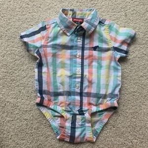 Wrangler Baby Bodysuit Yellow Plaid Woven 0-3month
